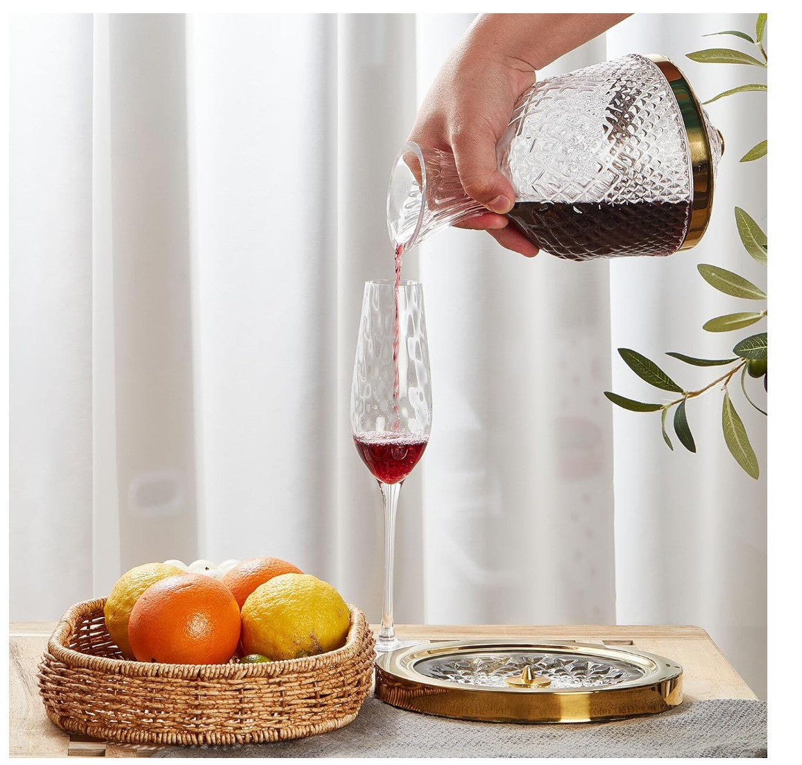 Wine Decanter Aerator Lead Free Glass Ware Premium Decanter Water Jug Bottle