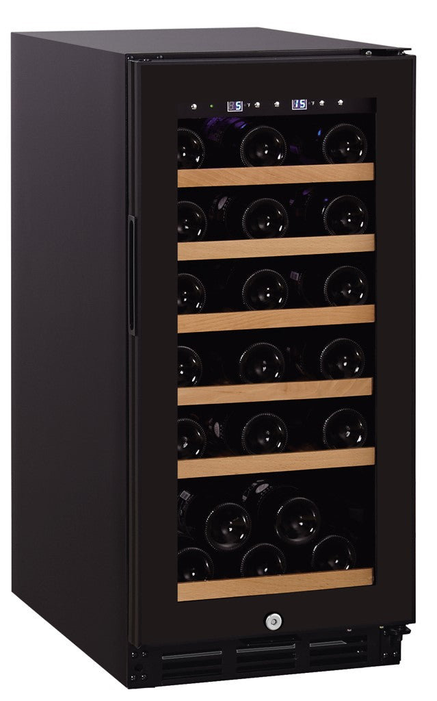 Wine Chiller 30 Bottle 6 Tier Wood Shelves with Side Handler