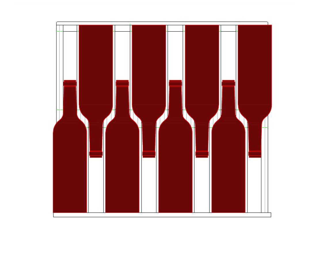 Wine Chiller 48 Bottle 6 Tier Wood Shelves with Door Handler / Side Handler