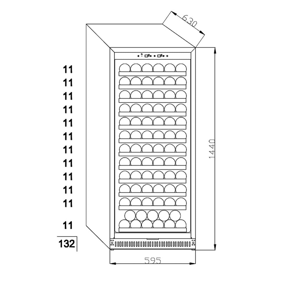 Wine Chiller 99 Bottle 9 Tier Wood Shelves with Handler